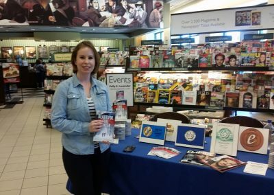 A reader displays her copy of Beautiful Evil Winter at Kelly K. Lavender's Barnes & Noble Booksigning