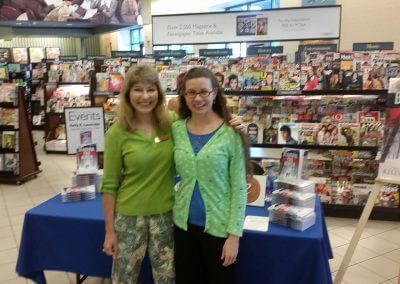 Kelly K. Lavender poses with a reader at her Beautiful Evil Winter booksigning at Barnes & Noble